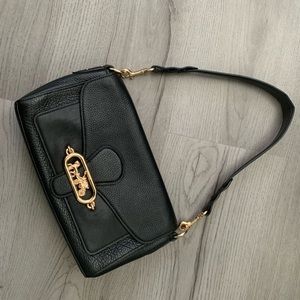 Coach Jade Black Leather Shoulder Purse *Does Not Come With Crossbody Strap*